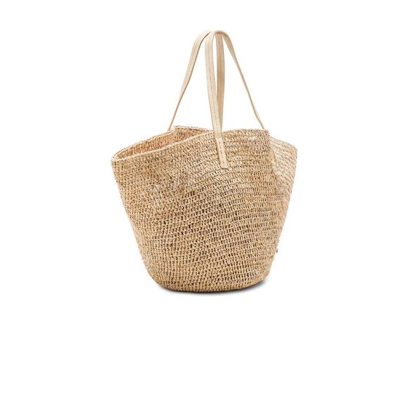 florabella Sapelo Tote Bag Almond Silver Raffia Summer Beach - Picture 5 of 7